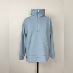 Zella Women 1/4 Zip Pullover Sweater Medium Blue Cozy Athleisure Gym Activewear